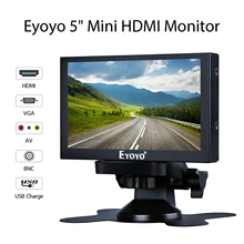 Eyoyo EM05C 5 дюймов Мини ТВ компьютерный монитор 800X480 цветной ЖК-экран Автомобильная камера заднего вида монитор с HDMI BNC USB VGA AV вход