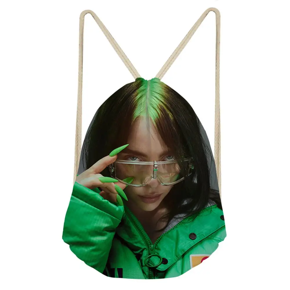 Модные сумки Billie Eilish на шнурке для женщин и девочек, рюкзак на шнурке, Детский рюкзак на шнурке, дорожный мешочек для хранения - Цвет: CDGX2025Z3