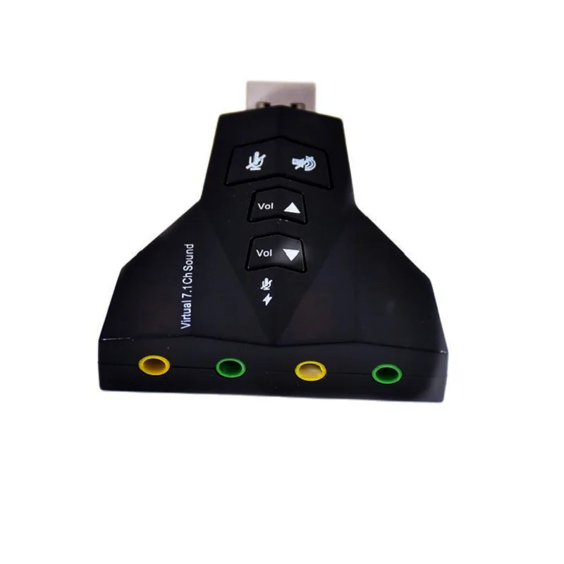 Внешний Виртуальный USB 7 1 3D звук двойной микрофон звуковой интерфейс выход