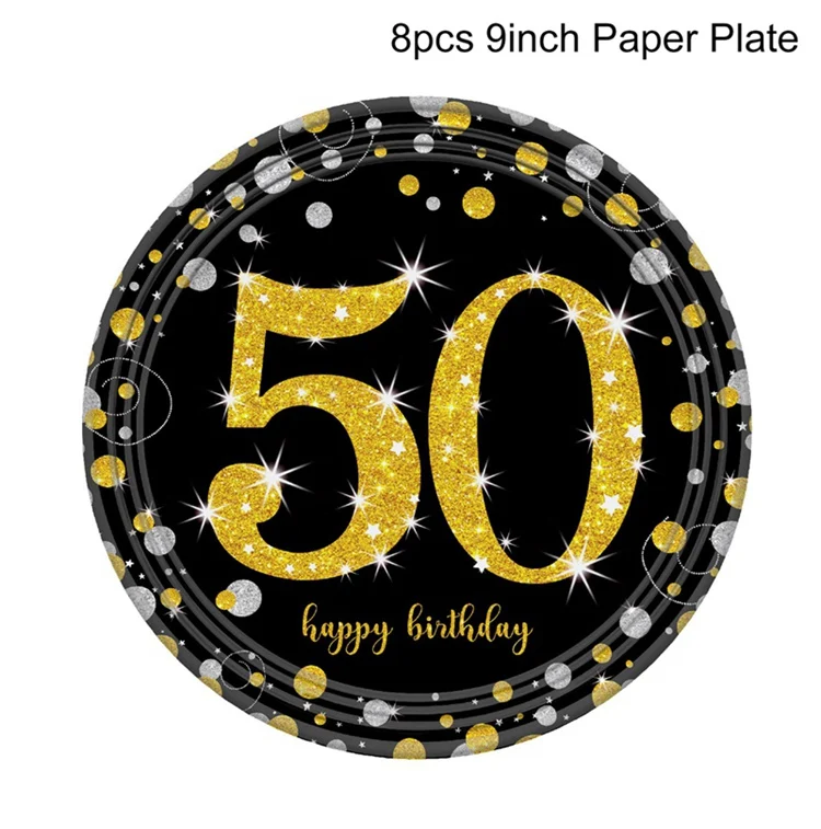 Huiran 15 шт. шары на день рождения 30 40 50 украшения на день рождения 30th 40th 50th Декор на день рождения Юбилей шары - Цвет: Paper Plate
