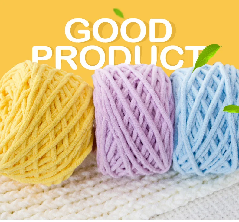 100g 65M Super Cheap Thick Yarn For Knitting Scarf Chunky Yarn Knitting Tape Yarn Merino Wool Yarn Solid Color 0.6 MM Thickness (1)