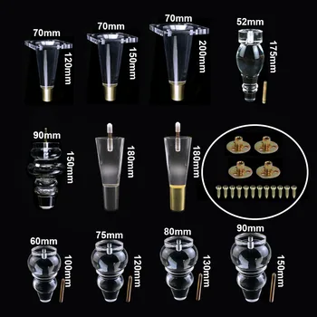 

1 Pack Multi-size Acrylic Furniture Legs Sofa Bench Couch Table Legs Heavy Duty Modern Style Cabinet stand Legs Transparent Gold