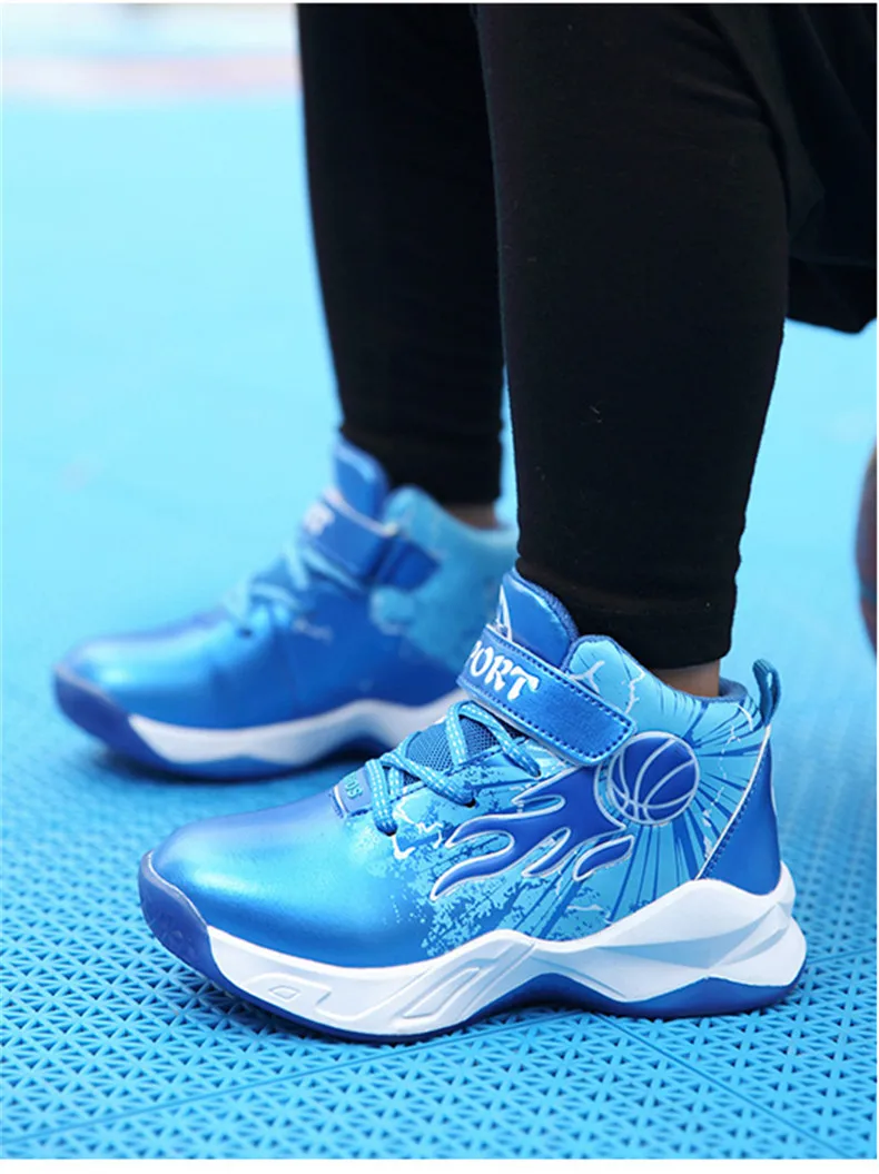 Осенняя детская Баскетбольная обувь для мальчиков, кроссовки, нескользящая повседневная детская обувь, спортивные туфли для мальчиков Chaussure Enfant