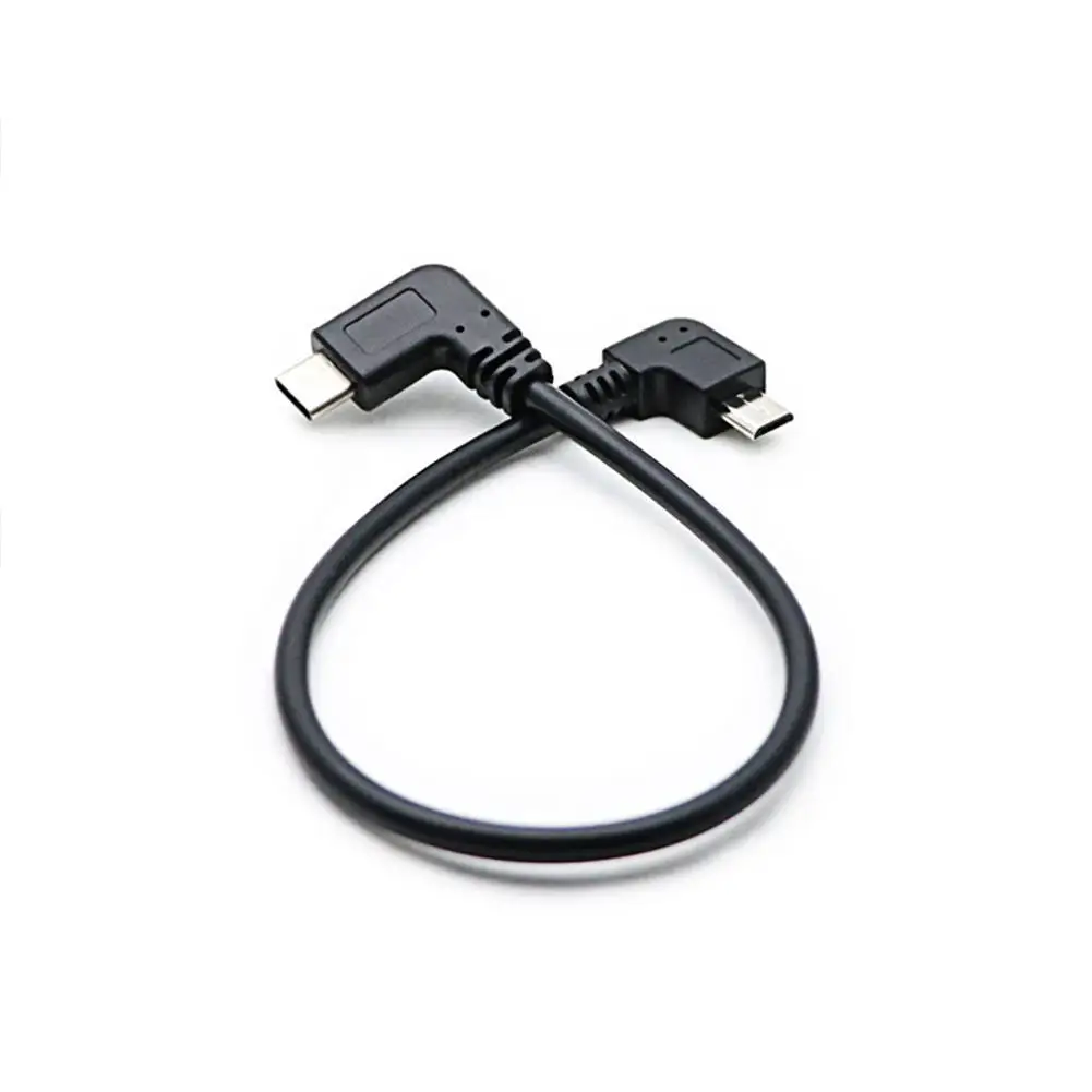 Кабель для передачи данных Micro USB Type-C USB3.1 кабель 90 градусов 1 фут OTG шнур с прямым