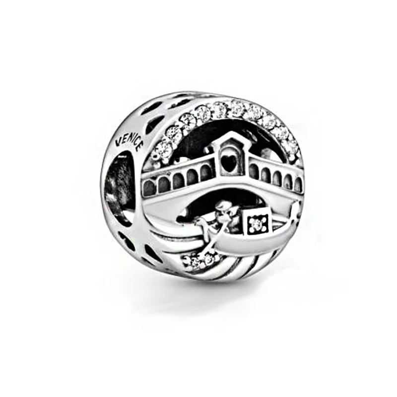 

2020 Summer New Sterling silver Venice Rialto Bridge Openwork Charms pendant fit Original Pandora Bracelets Women gift jewelry