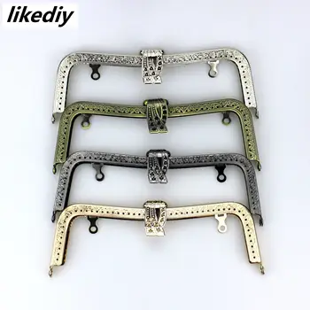 

12 pcs/lot 20 cm peacock leaves head metal purse frame Bronze/Silver/Golden/Black Clasp lock clip bag accessories