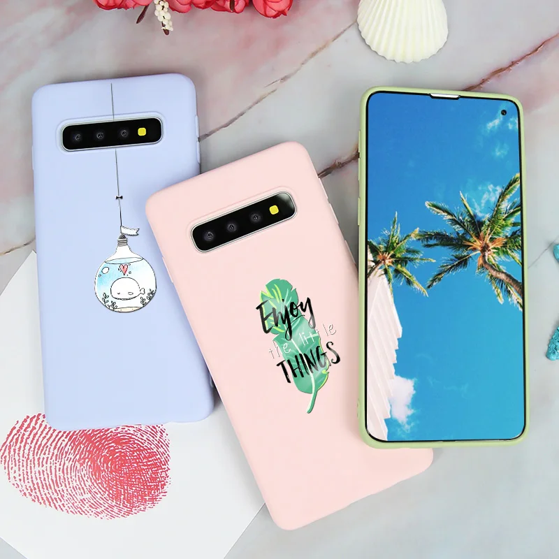 Чехол S10 Plus S10e для samsung S8 S9 чехол Galaxy + милый силиконовый матовый телефона |