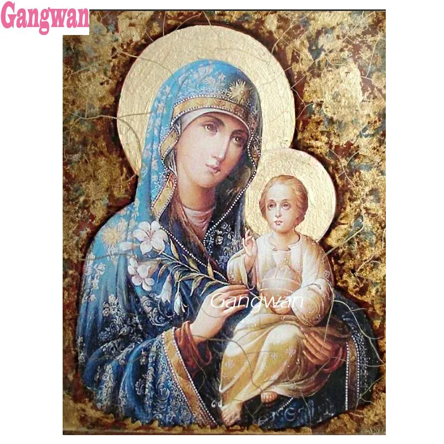 Алмазная мозаика Мадонна сделай сам Дева Мария религиозная икона | Дом и сад