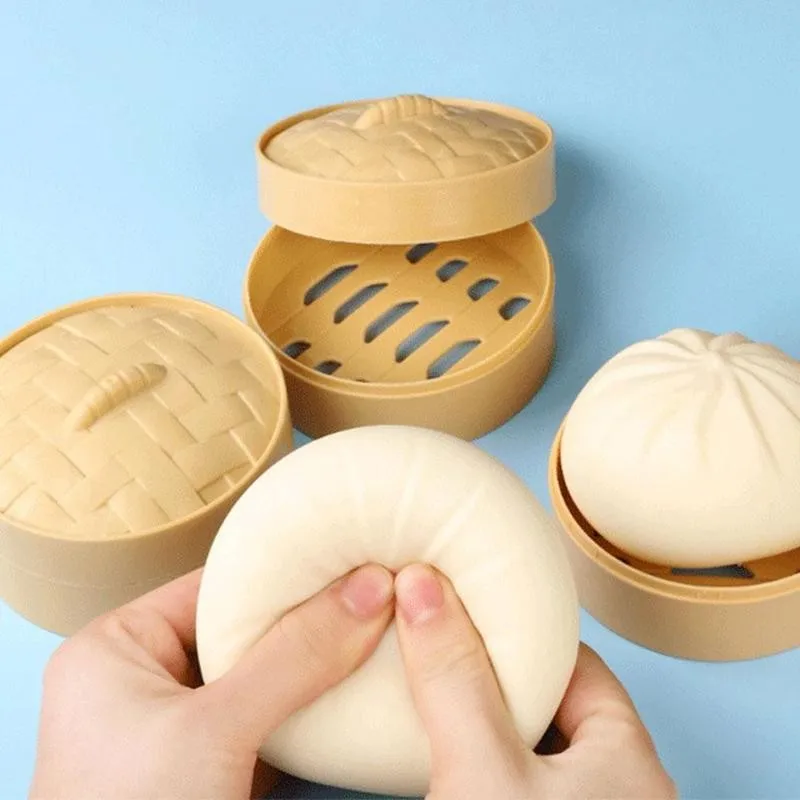 Simulation Bun Squeeze Toy Steamed Stuffed Squishy Food 
