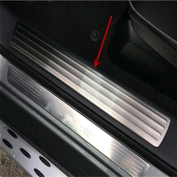 

WELKINRY for Benz GLE W166 GL 2015 2016 2017 2018 2019 interior door sill threshold scuffproof guard plate foot pedal trim 4pcs