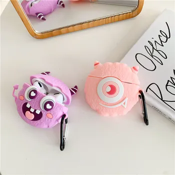 

For AirPods Case 3D Cute Cartoon Monster Earphone Case For Airpods 1/2/pro Protect Cover with hook