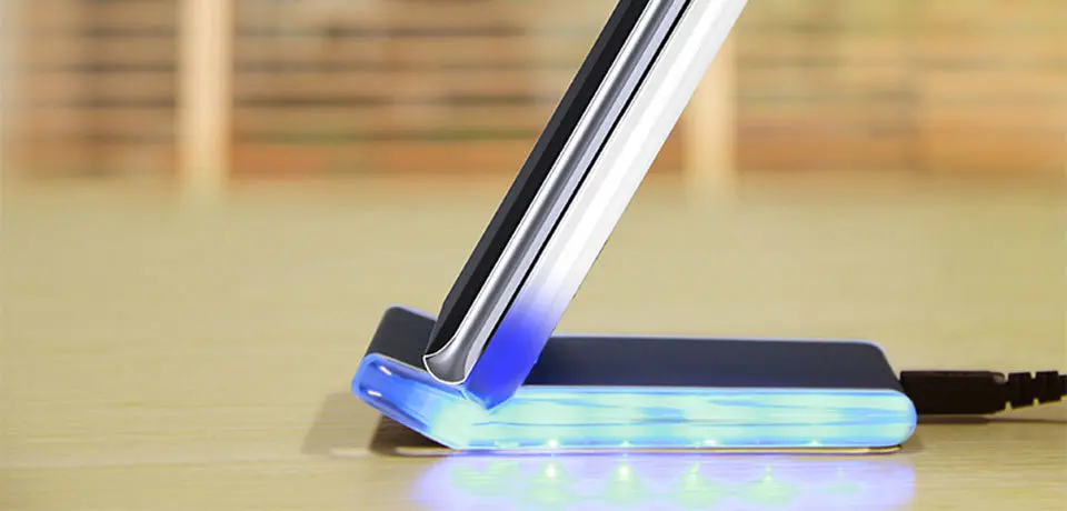 TANGGOOD Беспроводное зарядное устройство 10 Вт Qi Быстрое беспроводное зарядное устройство Подставка с дыхательным светом для Samsung S8 Plus S7 S6 iPhone X 8 Plus