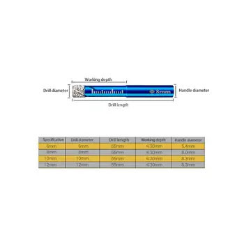 

Diamond Coated Drill Bit 6/8/10/12mm Tile Marble Glass Ceramic Hole Saw Dry Driller