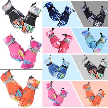 

Adult Children Unisex Winter Waterproof Thicken Warm Touch Screen Snow Gloves Camouflage Printed Snowboard Ski Non-Slip Mittens