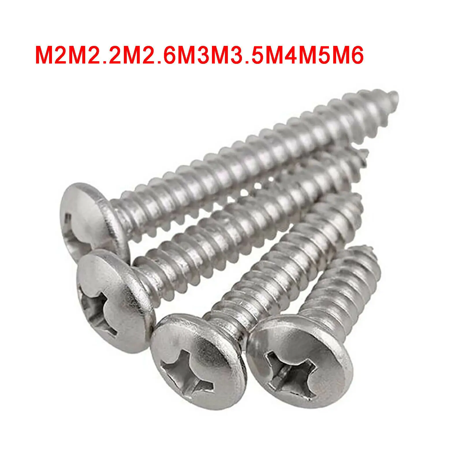 M2m6 Philips Round Head Selftapping Screws 316 Stainless Steel Pan