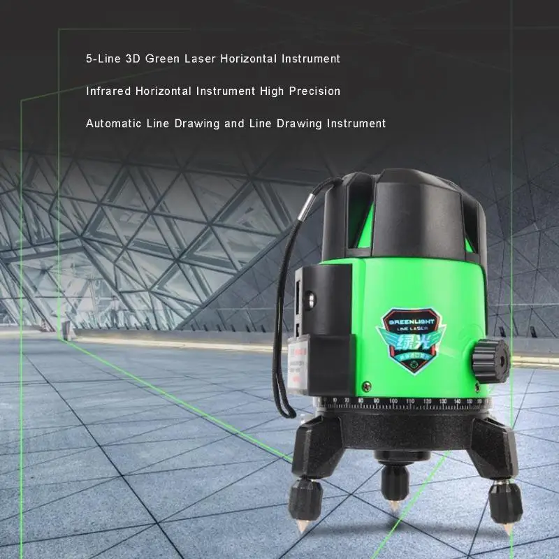 

5 Line 3D Level Self-leveling 360 Horizontal Vertical Cross Green Laser Level High Precision Measurement and Analysis Instrument