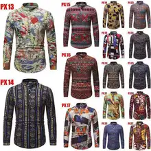 Мужская рубашка с длинным рукавом, оригинальная 3d печать, мужская рубашка для отдыха