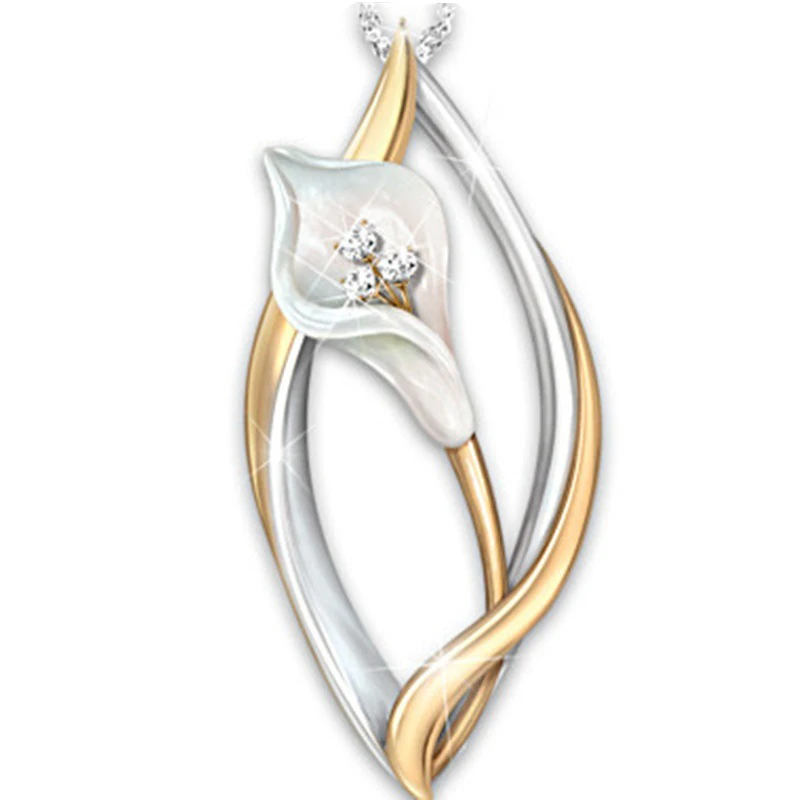 New-Design-Leaf-Tulip-Pendant-Necklace-Fashionable-Creative-Colour-Separation-Elegant-Necklace-For-Women-Ladies-Jewelry (1)