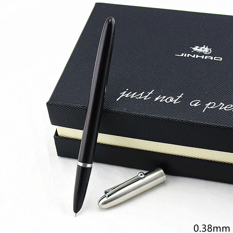 Jinhao 606 Роскошные перьевая ручка 0.38 мм СИБ Высокое качество Бизнес подарочные ручки с оригинальный подарок чехол офиса