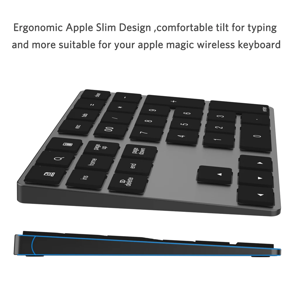 

Bluetooth Number Pad Keyboard Numeric Mini 34 Keys Aluminum Alloy for iOS Android GV99