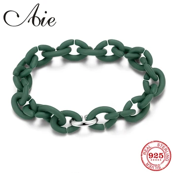 

DIY Simple style dark green Hard Rubber X Bracelet Match 925 Charm Bead Accessories fine charm Bracelets Couple Jewelry
