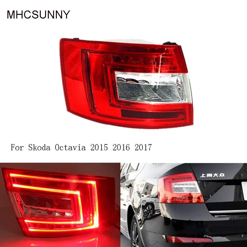 Хвост светильник для Skoda Octavia 2015 2016 тормозной задний стоп сигнал заднего бампера
