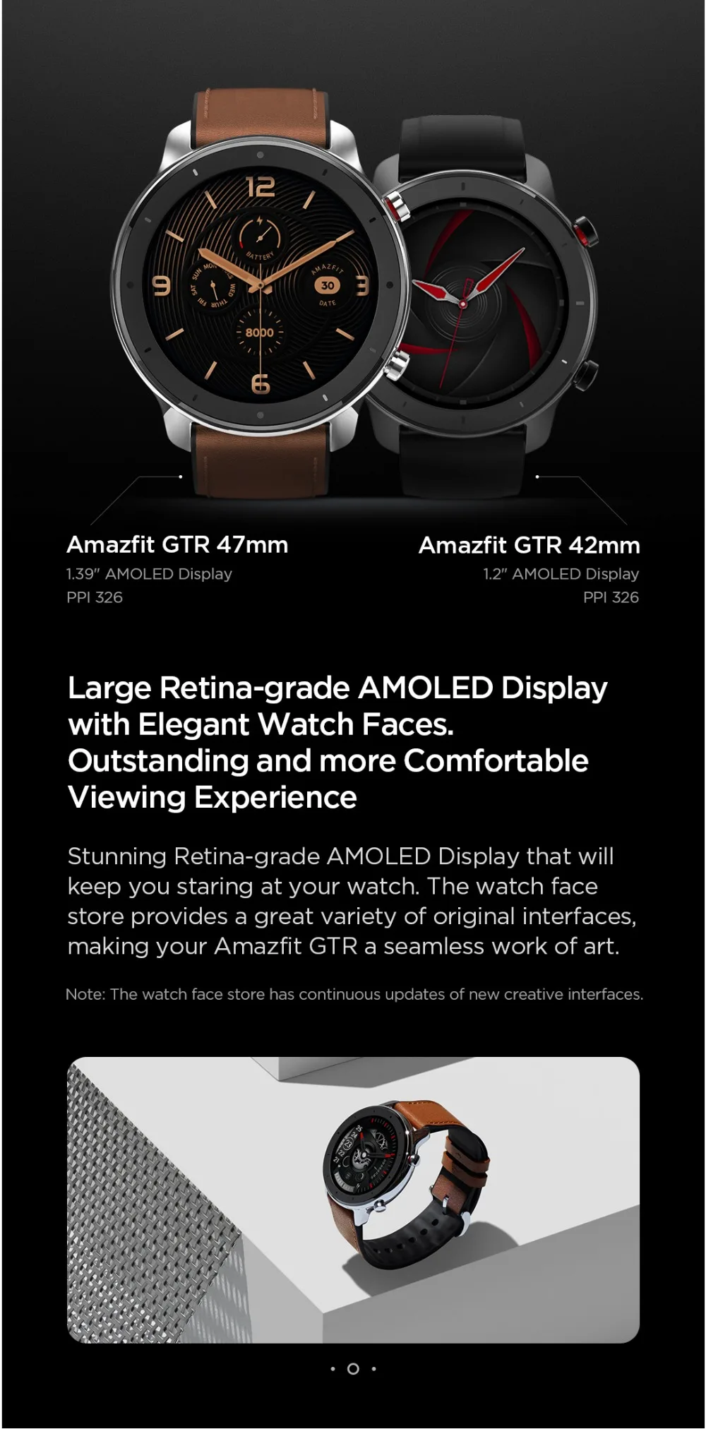 Глобальная версия Amazfit GTR 47 мм Смарт-часы 5ATM Водонепроницаемый 24 дней Батарея gps музыка Управление кожаный силиконовый умные часы с ремнем