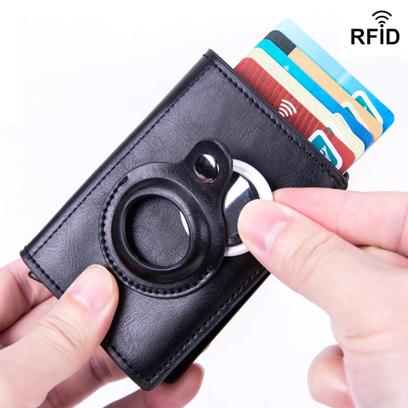 Wallet Air Tag Holder Airtag Card Holder Wallets Air Tag Leather