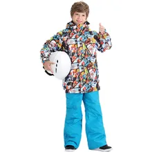 Зимний костюм для мальчиков, лыжный костюм, детская зимняя куртка, куртка для сноуборда для детей, Теплая Лыжная одежда, лыжная одежда