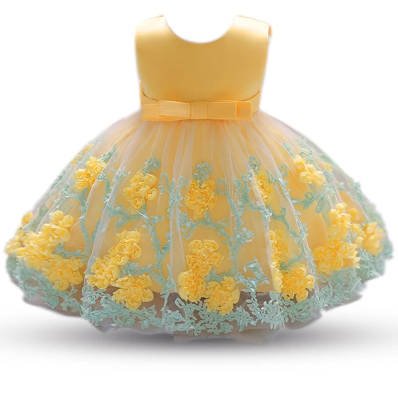 2019New Toddler Girl Dresses for 1 Year Girl Baby Birthday Party Embroider Gowns Princess Style Baby Elegant Princess - Цвет: picture color Y