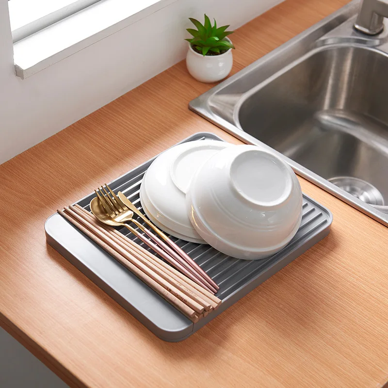 

1pcs Modern Simple Non-slip Diatom Mud Cup Drain Tray Dish Rack Cup Versatile Household Tableware Water Cup Storage Tray Holder
