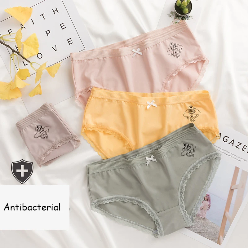 Женские трусики с бантом антибактериальное шелковое нижнее белье для девочек
