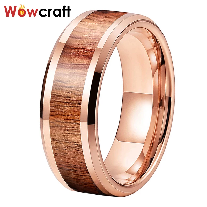 Кольца из карбида вольфрама для мужчин и женщин цвета розового золота 100% пробы со