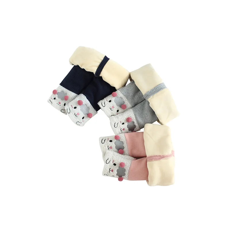 Новинка года; стильные детские брюки из хлопка и бархата; детская одежда средней длины; плотная зимняя одежда с героями мультфильмов