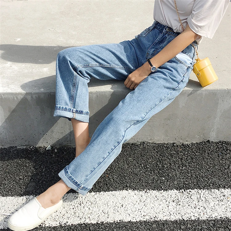 Colorfaith женские джинсы деним повседневные винтажные брюки в Корейском стиле с высокой талией для женщин, джинсы длиной до щиколотки J0956