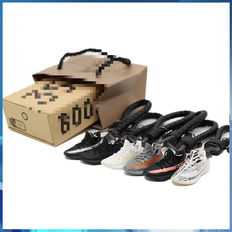 

High Quality 3D Handmade Boost 350 V2 Mini Sneakers Keychain Small Shoes Model Key Ring Fashion Jewelry