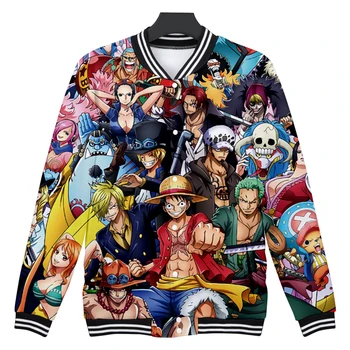 

3D ONE PIECE Baseball Uniform men Polyester Casual Slim Baseball Jacket Fashion New Casual Harajuku Streetwear