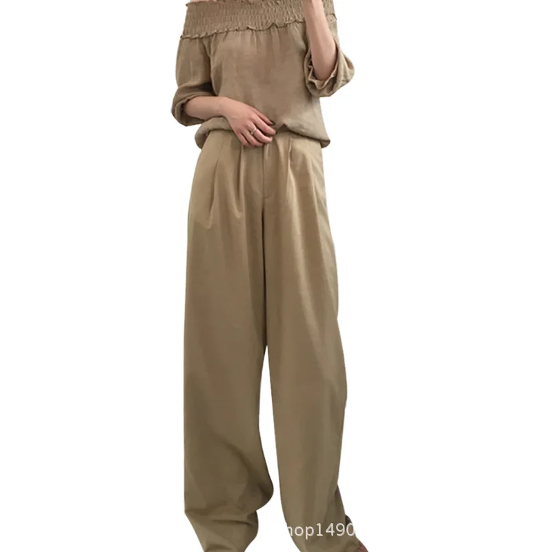 Stylish Oversize Long High Waist Loose Women Pants Female Streetwear Casual Wide Leg Pants New Korean Soft Solid Women Trousers