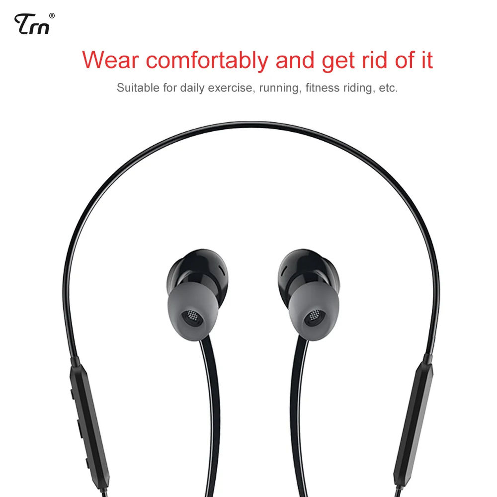 TRN AS10 Беспроводные Bluetooth 4 1 наушники CSR8645 чип IPX7 водонепроницаемый Спорт Бег HiFi
