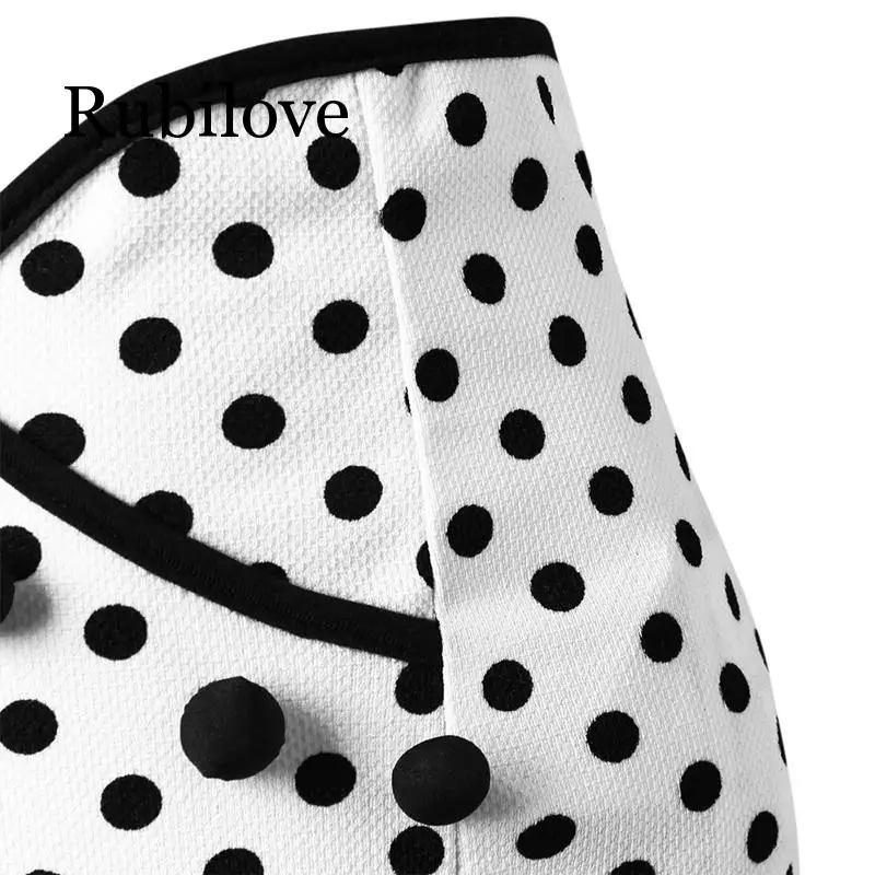 Women's Midi Flounced Skirt Causal Pencil Formal Skirt Work Mermaid Bodycon Dot Skirt