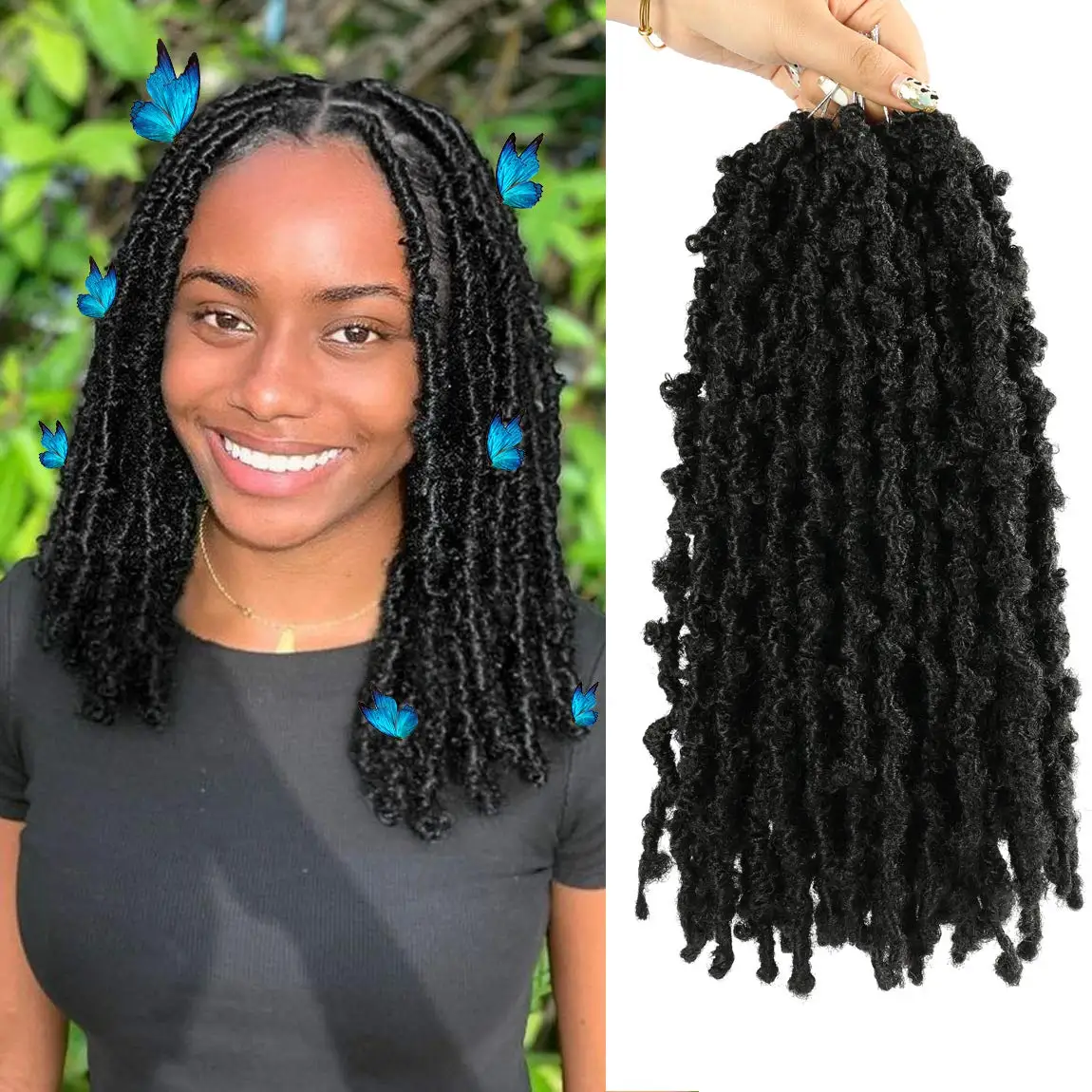 Svolna Butterfly Locs Crochet Hair Synthetic Faux Locs Dreadlocks Braids  Hair Pre Looped Distressed Passion Twist Crochet Braids - Crochet Hair -  AliExpress