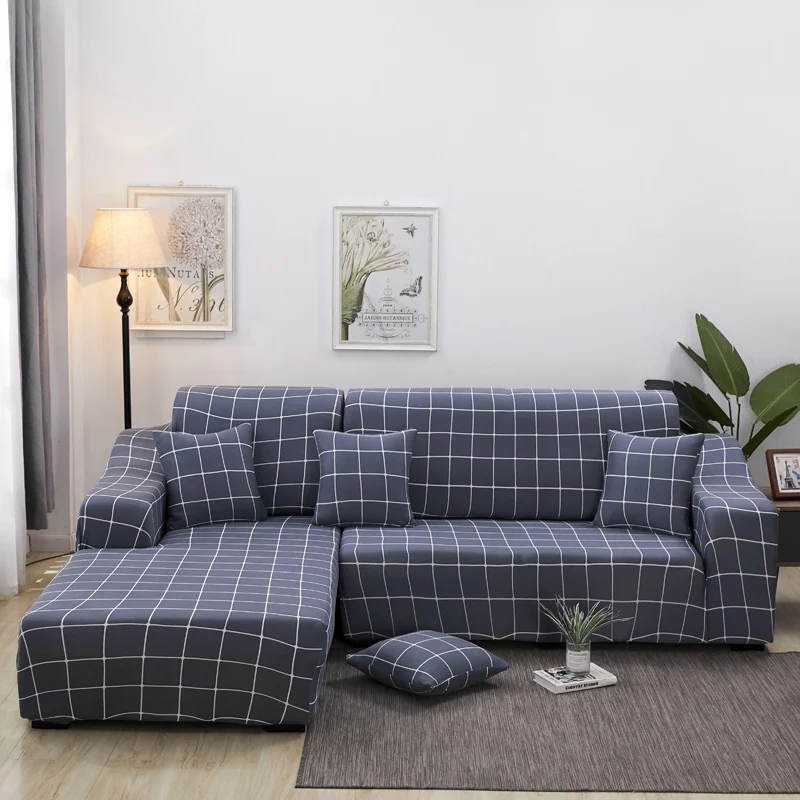 2 шт. Чехлы для г-образного дивана гостиной угловой диван Чехлы секционный шезлонг диван Чехол стрейч эластичный - Цвет: A