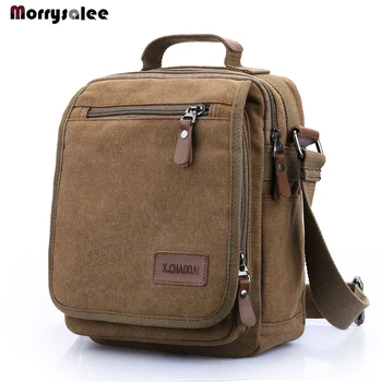 

2020 New Vertical Square Canvas Bag Men's Messenger Bag Large Capacity Shoulder Bag Fashion Handbag Handsome Bag For Male