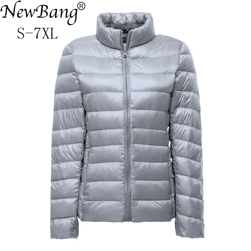 Goedkoop NewBang Plue Size 6xl 7XL Eend Donsjack Vrouwen Ultra Licht Donsjack Veer Jas Plus vrouwen Overjas Windbreaker jassen