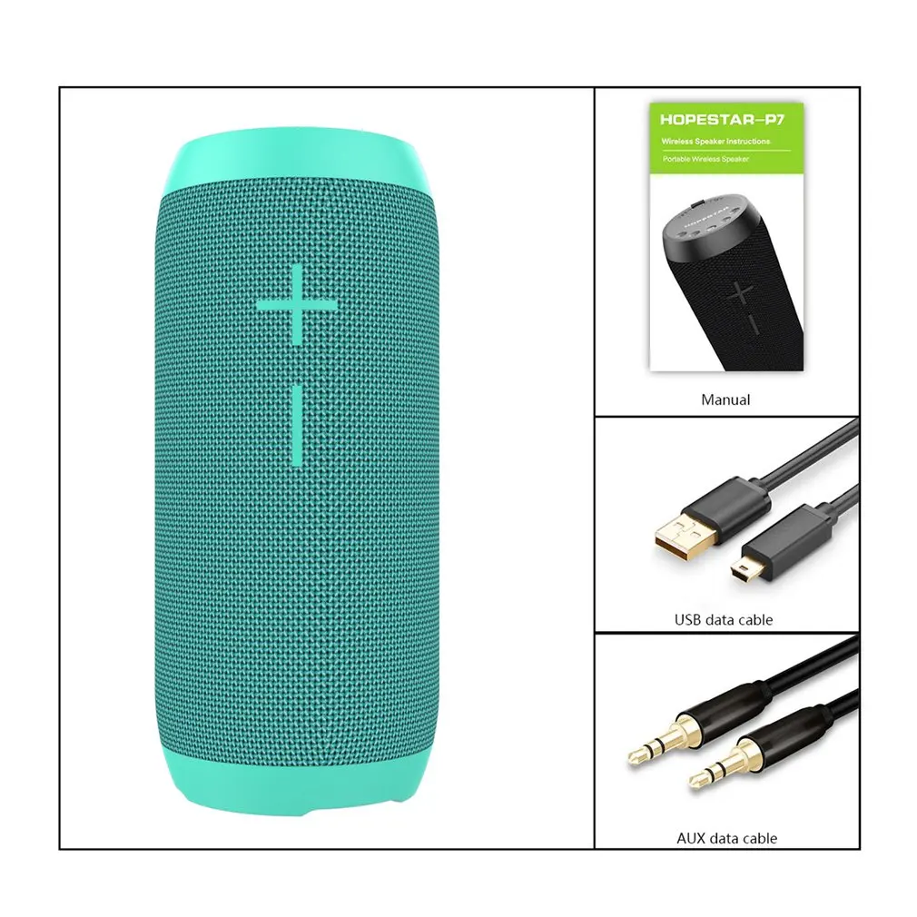 HOPESTAR P7 может форма Bluetooth динамик TF карта музыкальный плеер водонепроницаемый внешний аккумулятор поддержка 1+ 1 беспроводной последовательный функция