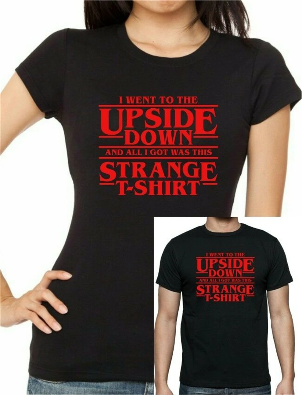 80S ретро странные вещи Вдохновленный я ходил в перевернутом футболка классная