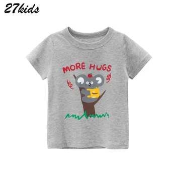 

27kids Shirts Animal Print Koala Children's Clothing 2020 New Summer Kids Short Sleeve T Shirts Cotton Baby Tops Tees Clothes