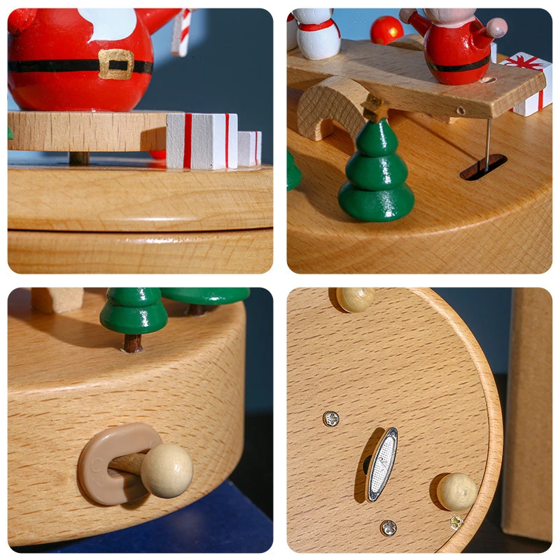 Деревянная Рождественская елка Whape MusicBox шлифовальный процесс ручной работы