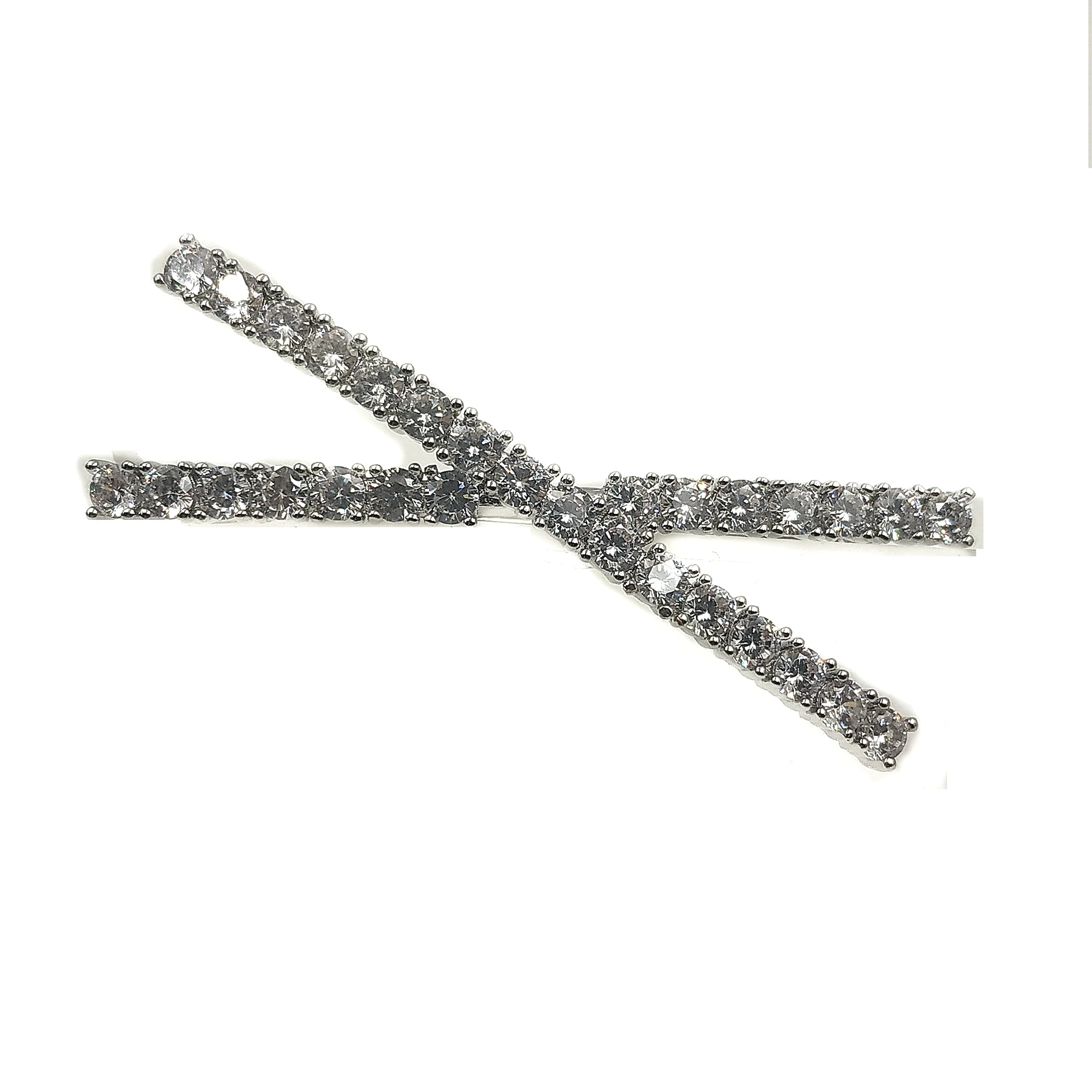 

Modern Fashion Silver Tone Cubic Zirconia Alphabet X Brooches and Pins Letter Unisex Jewelry for Dress Cardigan Cravat Attire