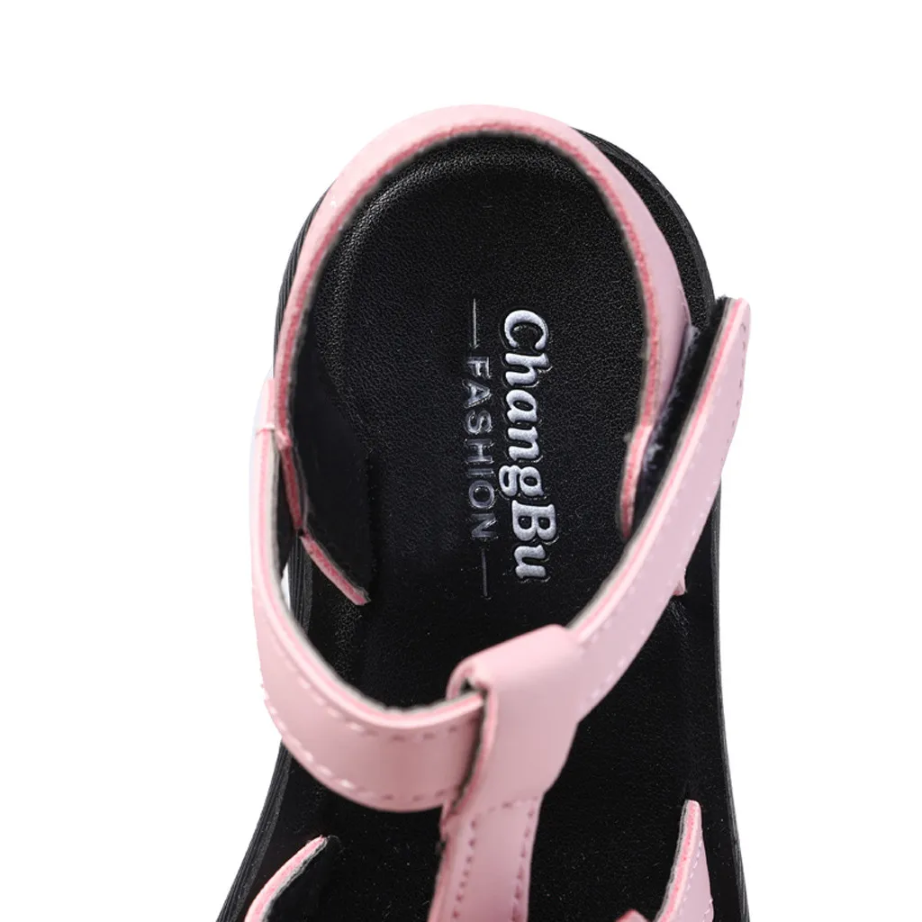 Girls sandals Korean version of rhinestones Princess shoes Summer new big children's sandals Bow Hook& Loop Y10.23